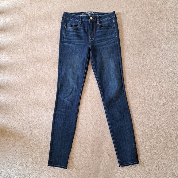 American Eagle Outfitters Jeans Blue Size 6 Long Hi Rise Jegging Skinny Denim - Picture 1 of 13